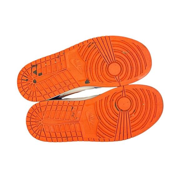 ***SOLD*** Mens Nike Air Jordan 1 Mid Sneakers Size 7.5 - Game Royal/Rush Orange - Picture 5 of 6